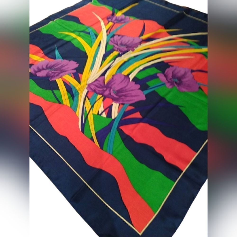 Floral Spring Summer Large  Square Scarf New - Picture 3 of 8